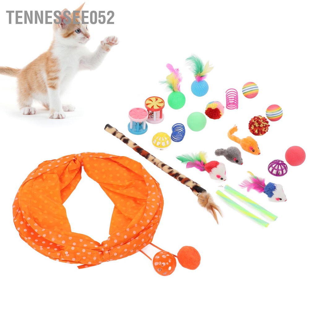 Tennessee052 22 cái Đồ chơi cho mèo Nhiều sự kết hợp khác nhau quả cầu lông vũ tương tác