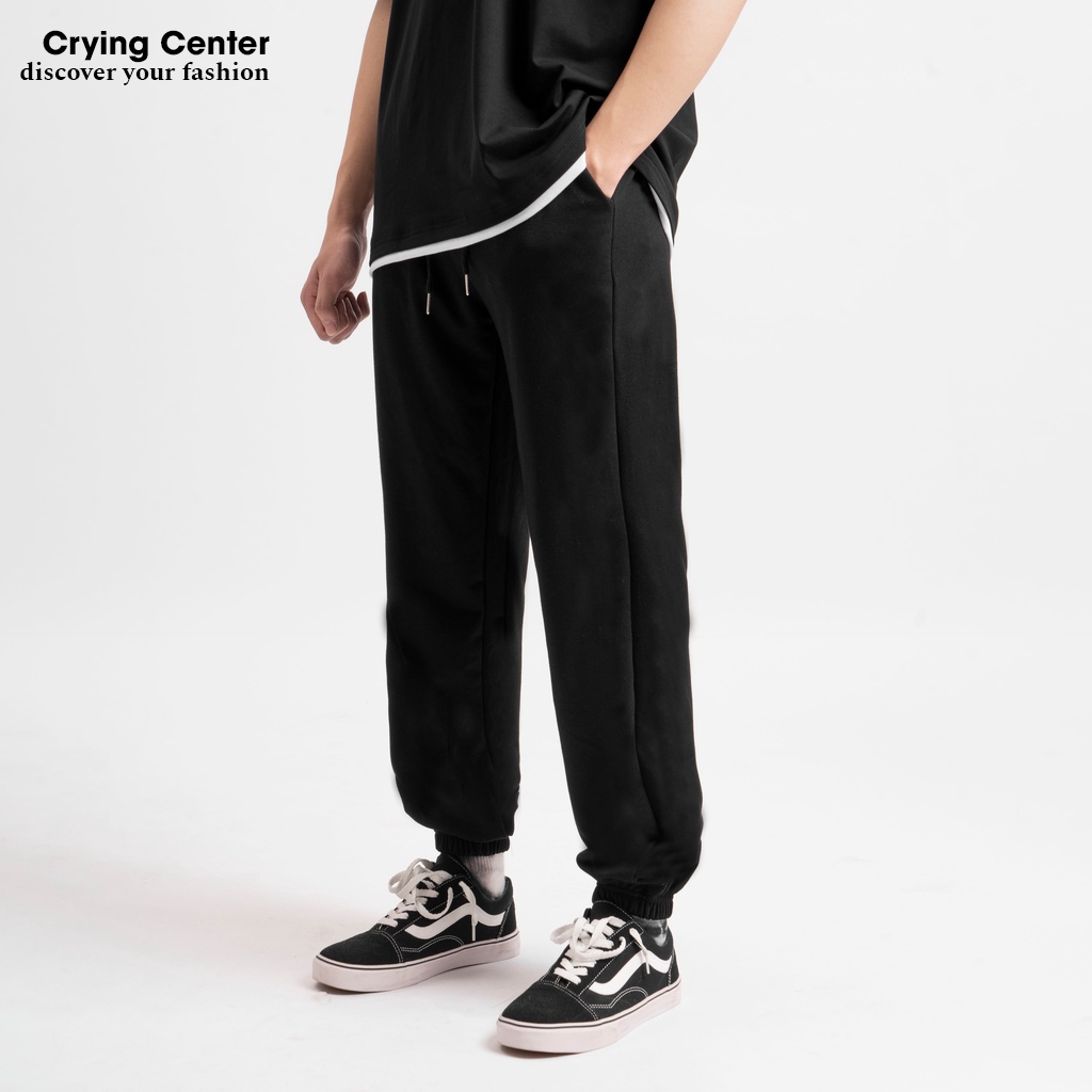 Quần Jogger kaki Crying Center basic 2 màu đen trắng trending 2022(HOT TREND)