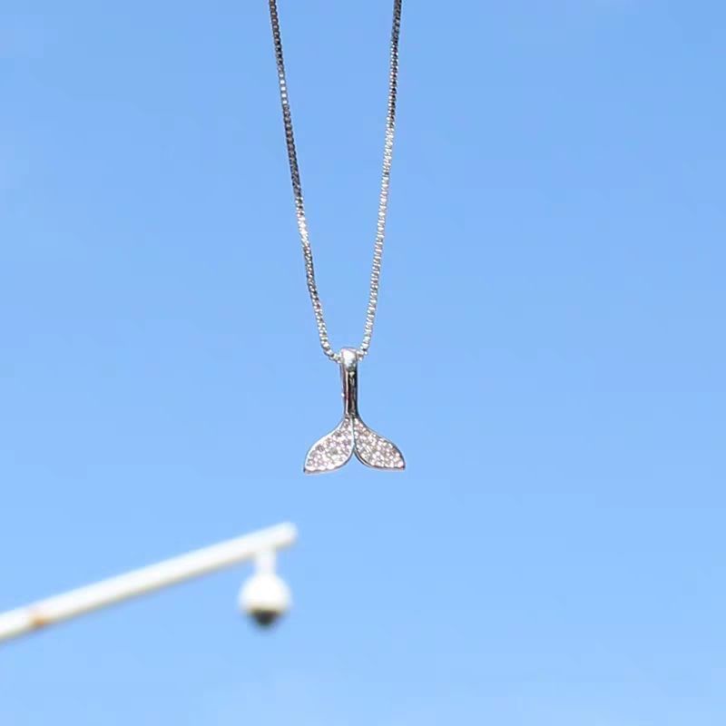 Dây chuyền đuôi cá, (Full box) vòng cổ titan không đen gỉ DC12