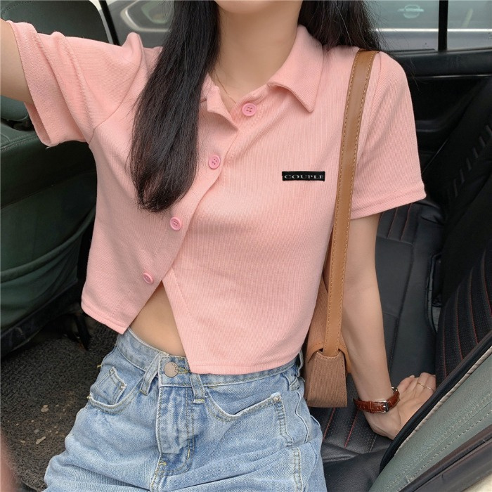 Áo thun tay ngắn màu trơn thời trang dành cho nữ