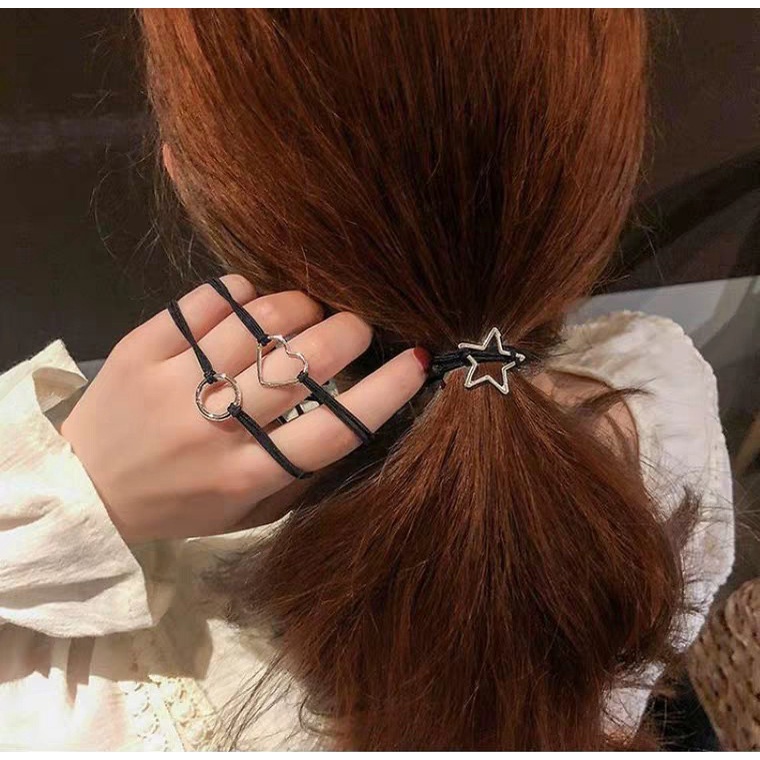 Dây buộc tóc MALANO chun buộc tóc nhiều màu phong cách Hàn Quốc họa tiết sao xinh xắn FAH-001331