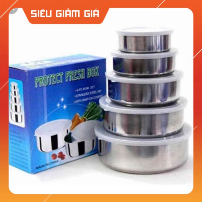Bộ thố lạnh inox 5 món, bộ 5 bát inox Decor 4.0