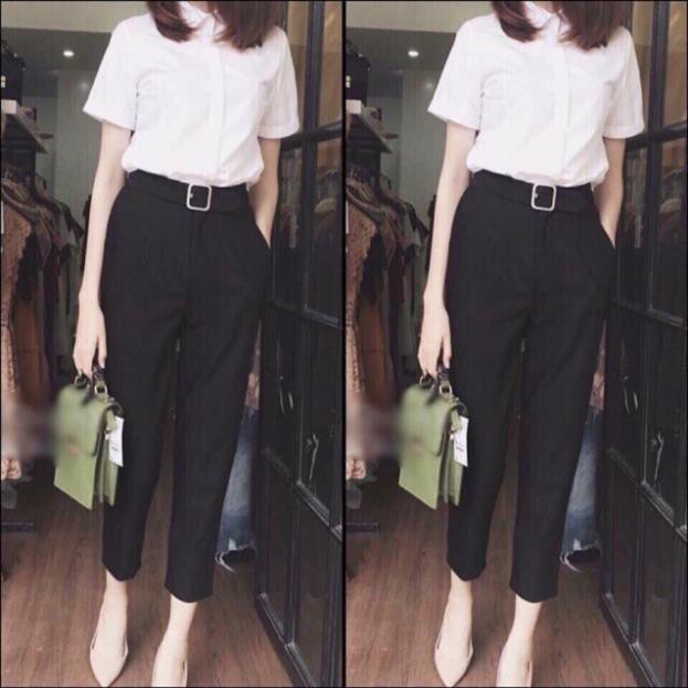 Quần Baggy nữ khuy tròn chất tuyết mưa co giãn 4 chiều xả hàng giá sock