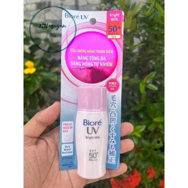 Sữa chống nắng 30ml biore uv sáng hồng mịn màng chính hạng