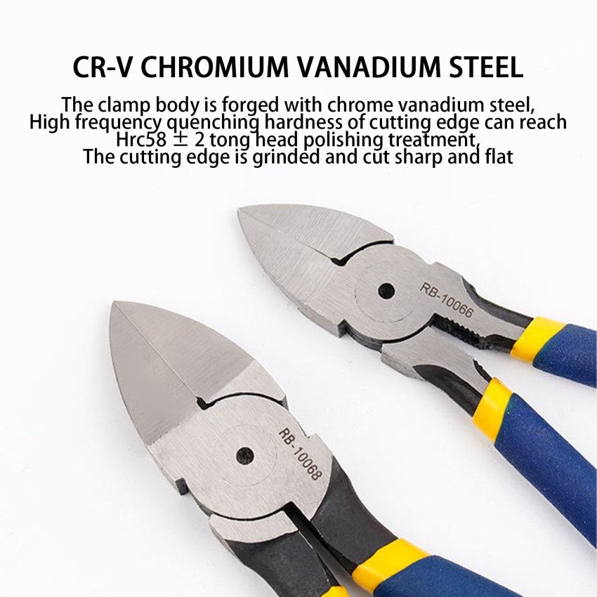 Máy cắt chéo 5/6 inch dụng cụ tuốt dây máy cắt bên cáp kìm burr kìm thợ điện kìm cắt kìm cắt chéo kìm sửa chữa công cụ hướng dẫn sử dụng