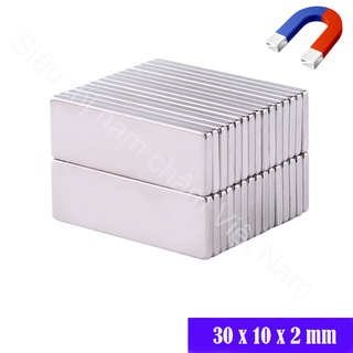 Nam châm đất hiếm 30x10x2mm từ tính mạnh N35