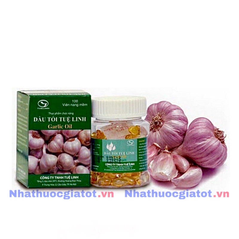 [Hộp 100 viên] DẦU TỎI TUỆ LINH - Garlic Oil - Ngăn ngừa cúm, hạ mỡ máu, gan nhiễm mỡ