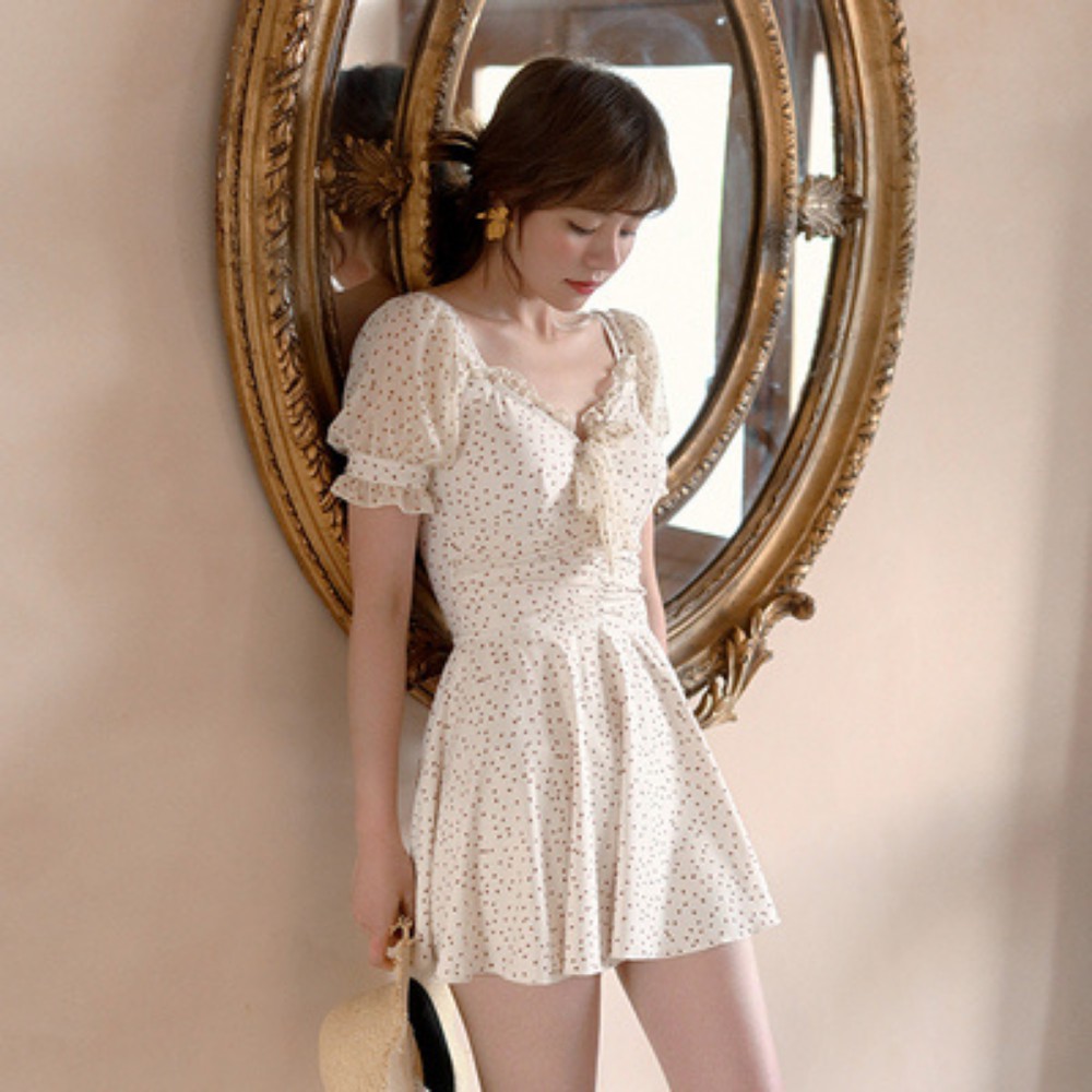 Váy nữ , váy đầm nữ hở lưng dây đan chấm bi dáng váy xòe phong cách hiện đại ATILA.SHOP | BigBuy360 - bigbuy360.vn