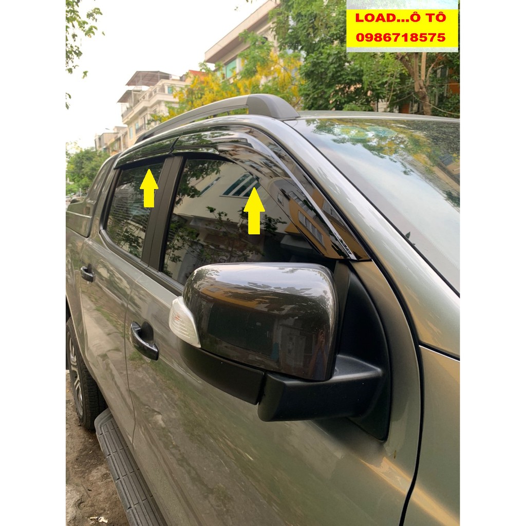 Bộ vè che mưa xe Ford Ranger 2023-2016 Mẫu Đen Dày Cao Cấp Có Khuyết Thời Trang
