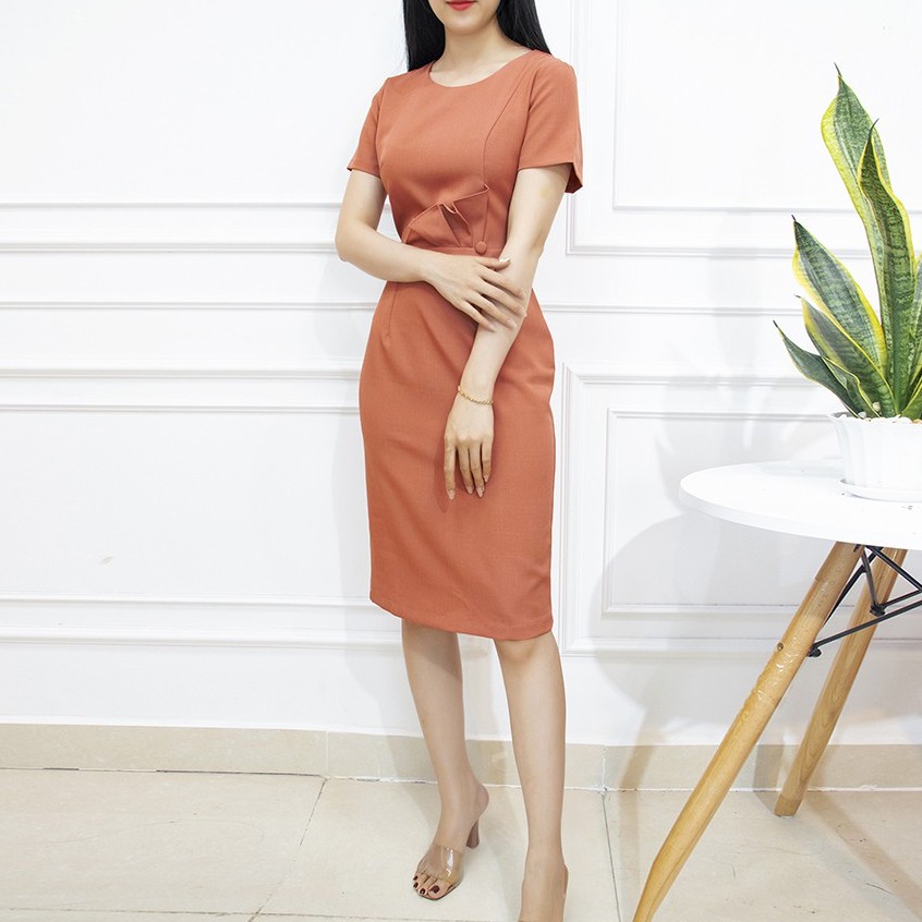 Đầm Body Nữ Công Sở Vải xô Gân Dập Ly Eo AMYRA - Váy Thiết Kế Ôm Xẻ Tà Đi Tiệc Da113 | BigBuy360 - bigbuy360.vn