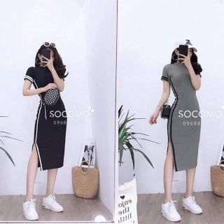 [THANH LÝ SHOP] Đầm body viền sọc thể thao