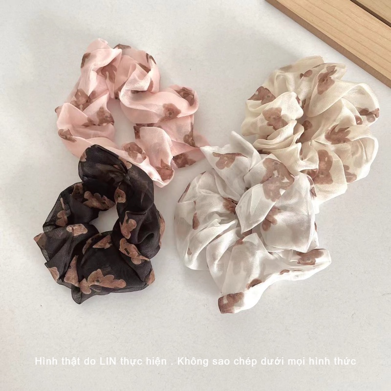 Scrunchies Cột Tóc LIN Hình Gấu Dễ Thương