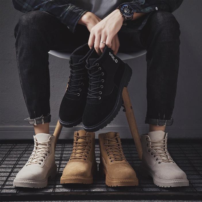 GIÀY NAM CAO CỔ, DA LỘN - BOOT NAM KIỂU DÁNG HÀN QUỐC - LSG035 | BigBuy360 - bigbuy360.vn
