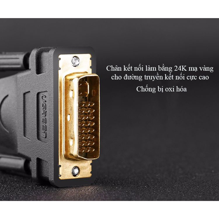 Cáp HDMI to DVI 24+1 dài 1,5m 2M 3M 5M Ugreen 11150 10135 10136 10137  - Hàng chính hãng