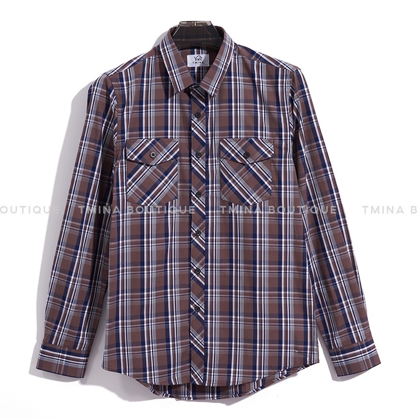 Áo sơ mi nam dài tay kẻ caro TMINA vải cotton cao cấp, kiểu dáng slimfit trẻ trung năng động - SOMITH | BigBuy360 - bigbuy360.vn