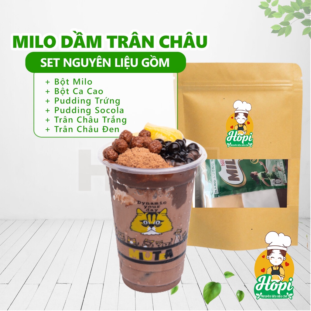Set Milo Dầm Trân Châu Cacao Pudding 15-20 Chén Siêu Ngon - ThanhTam
