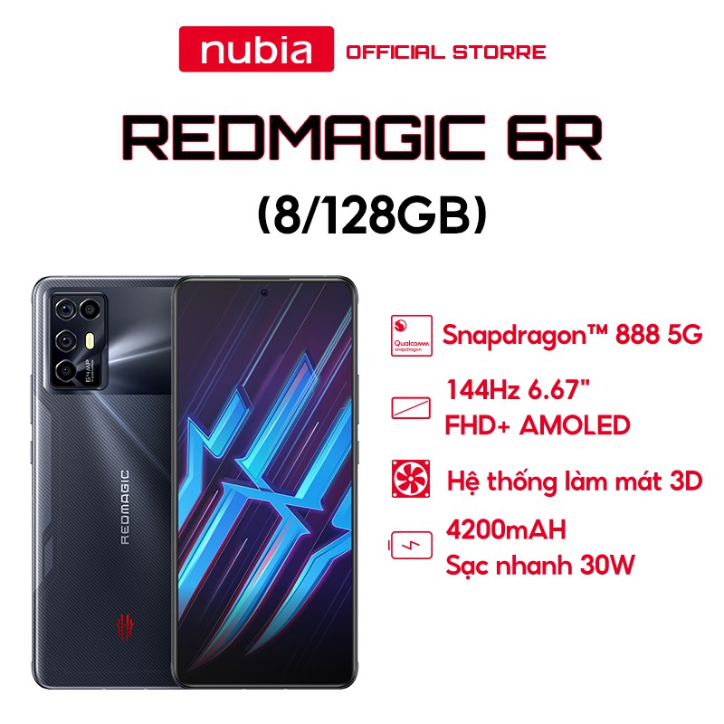 [GAMING PHONE] Điện thoại Nubia Redmagic 6R 5G - AMOLED 6,67" | Snapdragon 888 5G | RAM 12 GB | ROM 256 GB | BH 12 Tháng | BigBuy360 - bigbuy360.vn