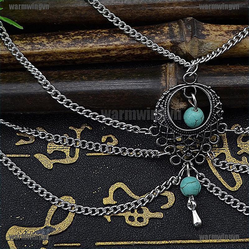 Lắc Chân ĐíNh Đá NgọC Lam Phong CáCh Boho