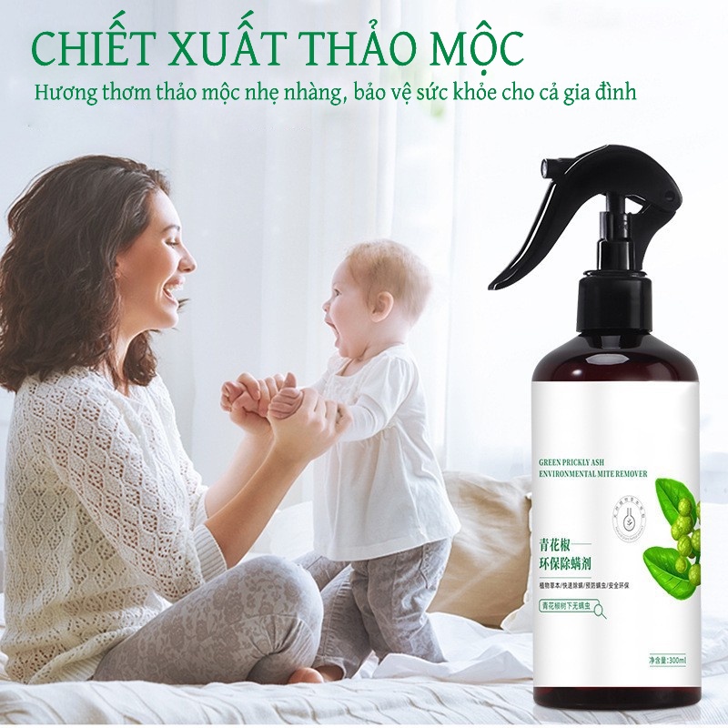 Bình Xịt Diệt Bọ Rệp, Mạt Bụi, Chiết Xuất 100% Từ Thiên Nhiên - Dung Tích 300ml Sử Dụng Tới 4000 Lần Xịt.