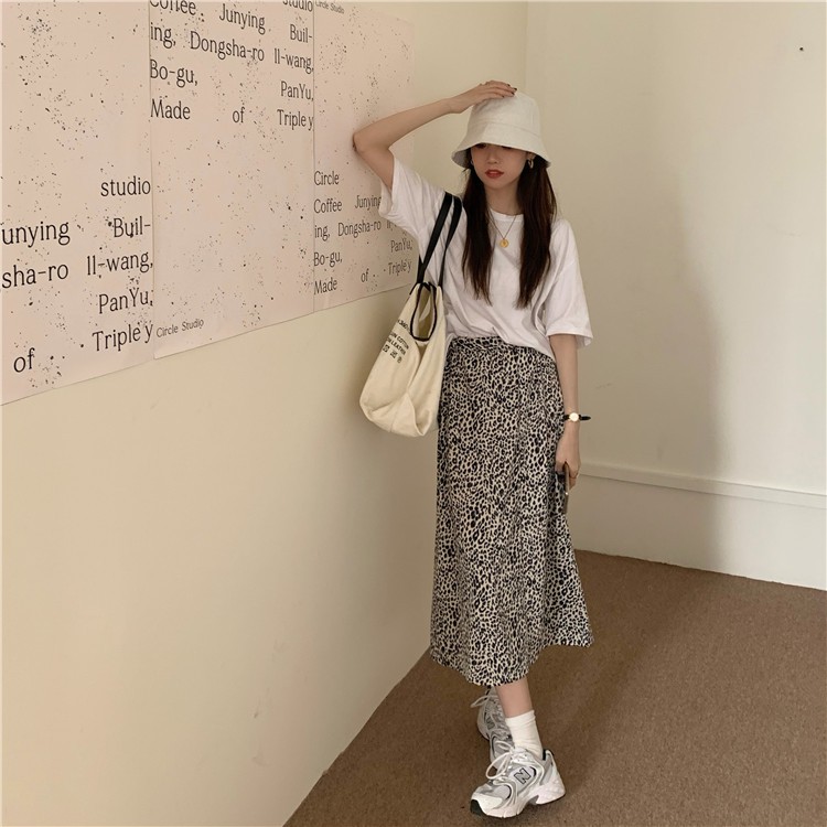 ❤️ FREESHIP❤️ Chân váy chữ A lưng cao xẻ tà da báo phong cách Ulzzang Hàn Quốc | BigBuy360 - bigbuy360.vn