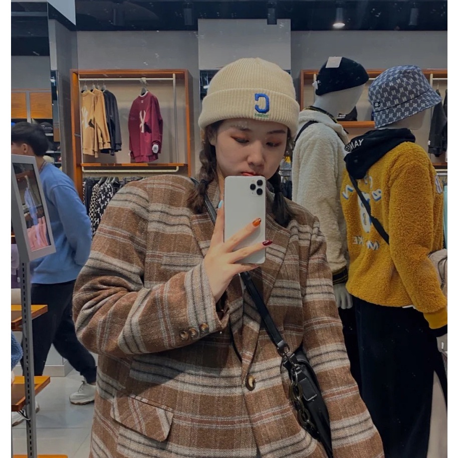 Mũ Len Thêu Chữ Phong Cách Hàn Quốc Cho Cặp Đôi