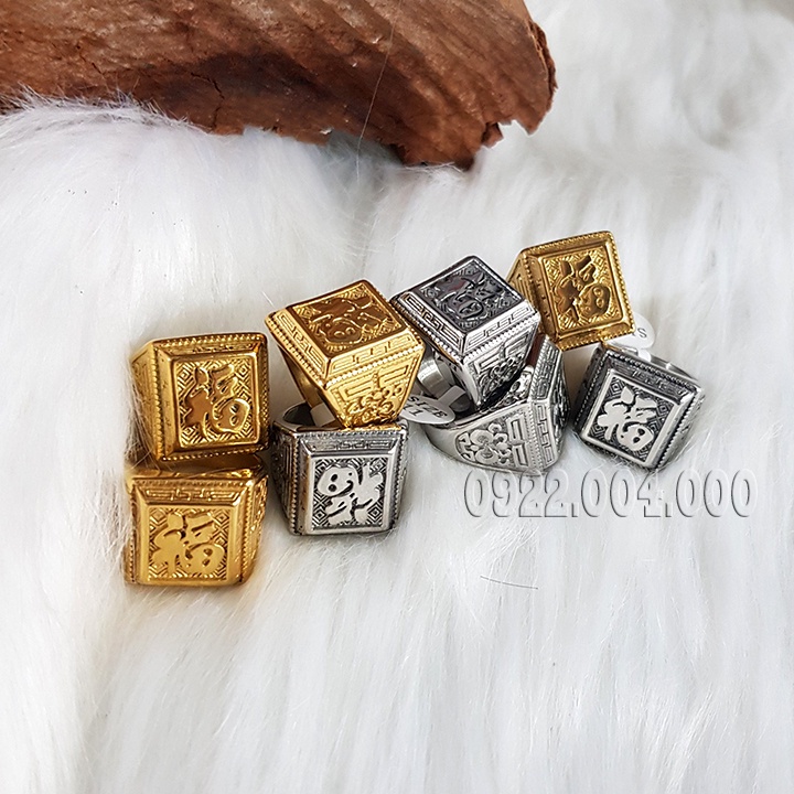 Nhẫn nam mặt chữ Phúc, Phước NZ1137..