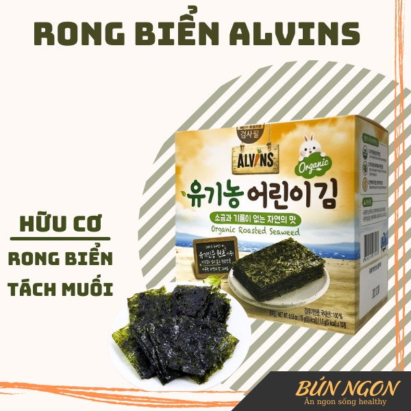 Rong Biển Tách Muối Hữu Cơ Alvins Ăn Liền,Rắc Cơm,Bún,Phở