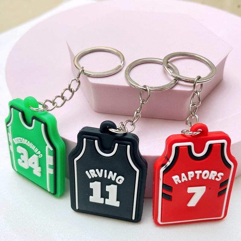 Móc Khóa Nhựa Mềm Hình Cầu Thủ Bóng Rổ Kobe James Ba Chiều