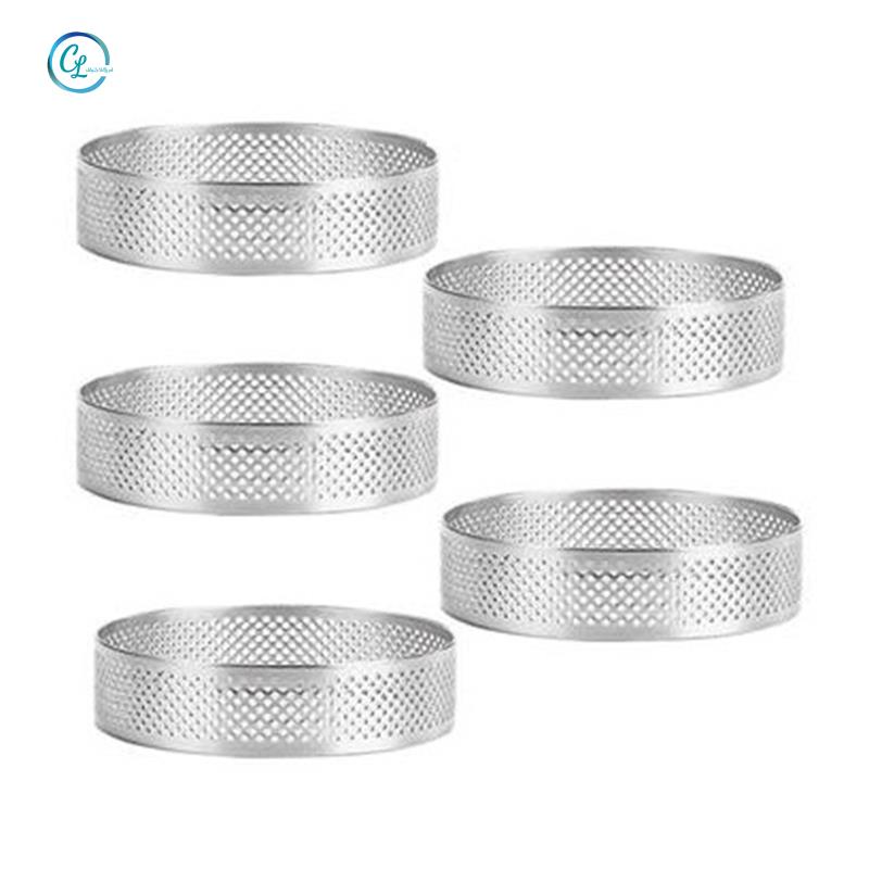 Set 5 khuôn làm bánh tart hình tròn bằng thép không gỉ