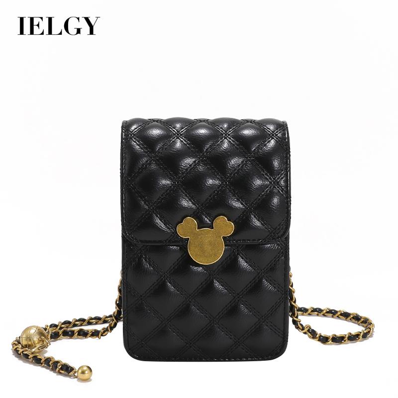 IELGY Túi Đeo Vai Hình Vuông Cỡ Nhỏ Phối Dây Xích Thời Trang Cho Nữ Dễ Phối Đồ