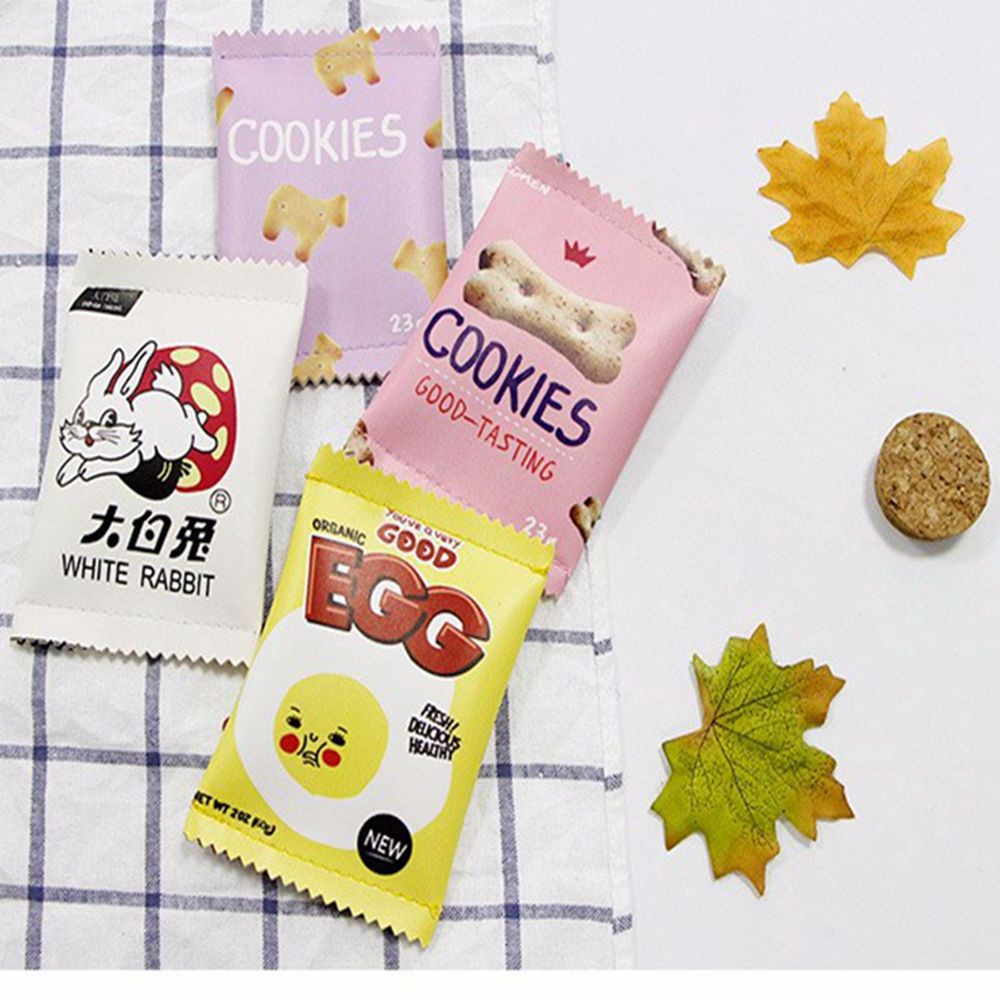 Ví mini đựng tiền thiết kế hình túi kẹo hoạ tiết hoạt hình thời trang dễ thương, ví nữ da PU nhỏ gọn