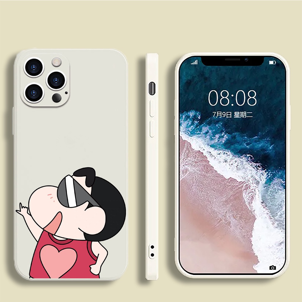 Ốp Điện Thoại Silicone Chống Sốc In Hình Cậu Bé Bút Chì Cho iPhone 13 / 12 / 11