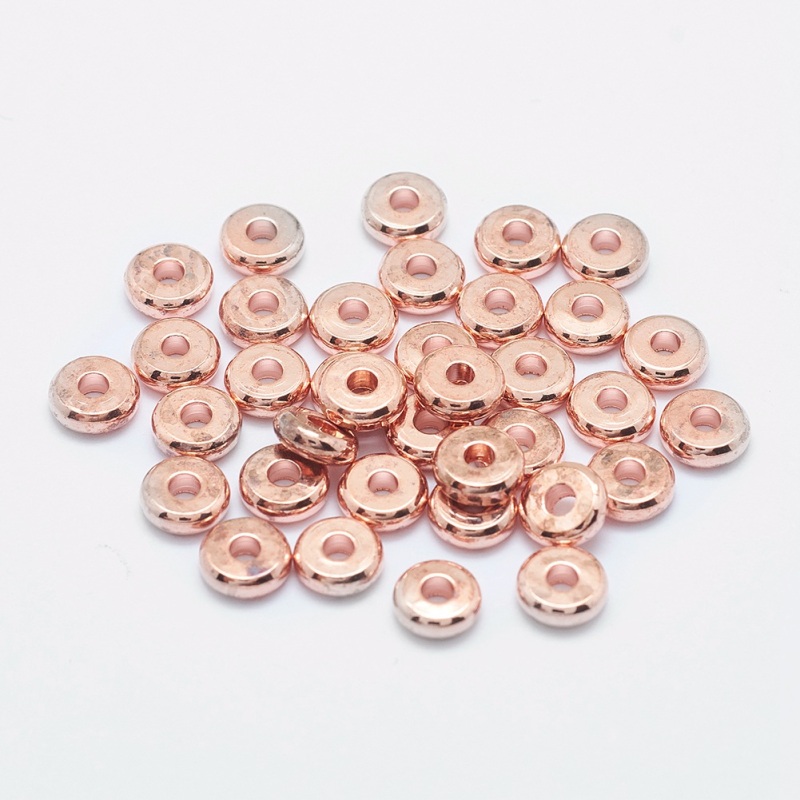 Bộ 50 Hạt Xỏ Lỗ Bằng Đồng Thau 6x2mm Làm Trang Sức