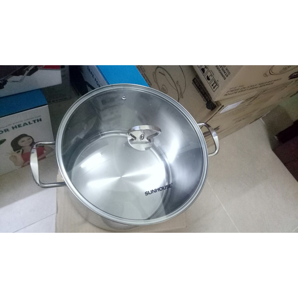 NỒI LUỘC GÀ INOX 3 ĐÁY SUNHOUSE SH28LG