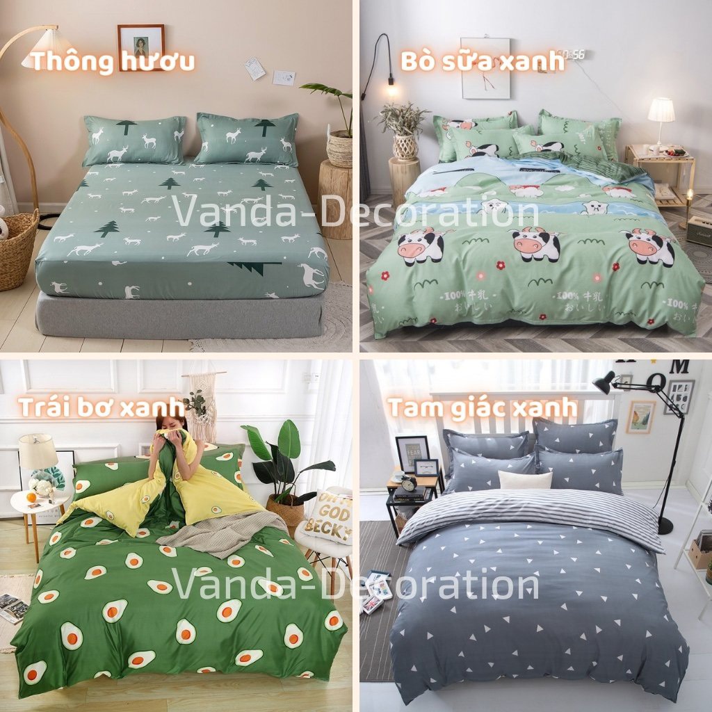 Bộ vỏ chăn ga gối VANDA Chất Cotton Poly nhiều họa tiết INBOX chọn mẫu | BigBuy360 - bigbuy360.vn