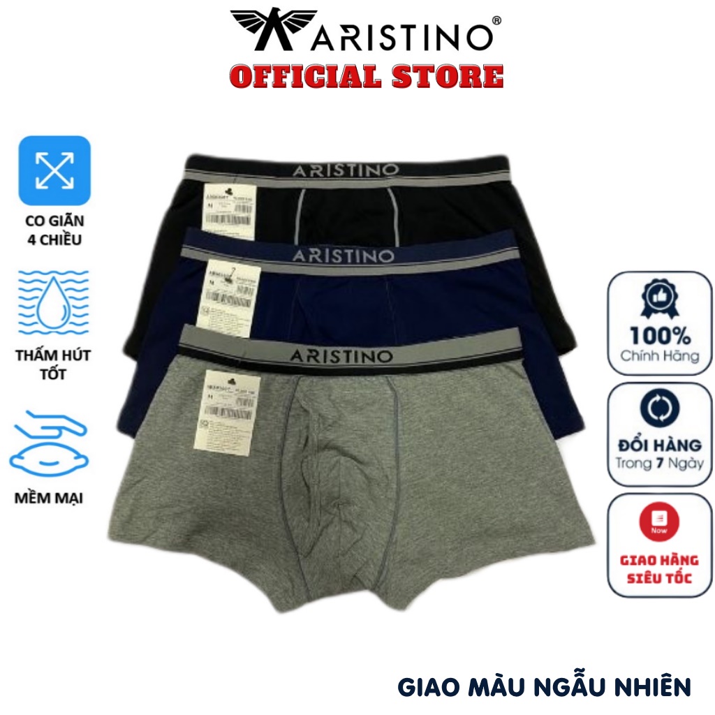 Sịp đùi quần lót nam boxer Aristino ABX03607 quần xì chất liệu Cotton mềm mại co giãn khử mùi không gây kích ứng da