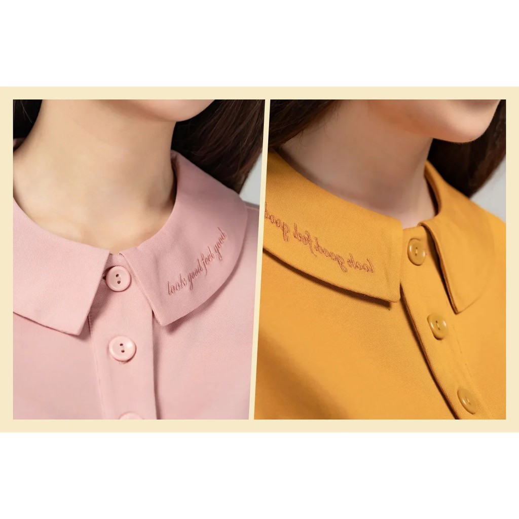 Áo polo nữ cổ sen YODY thêu chữ cao cấp, áo thun mắt chim bền đẹp - APN3732 | BigBuy360 - bigbuy360.vn