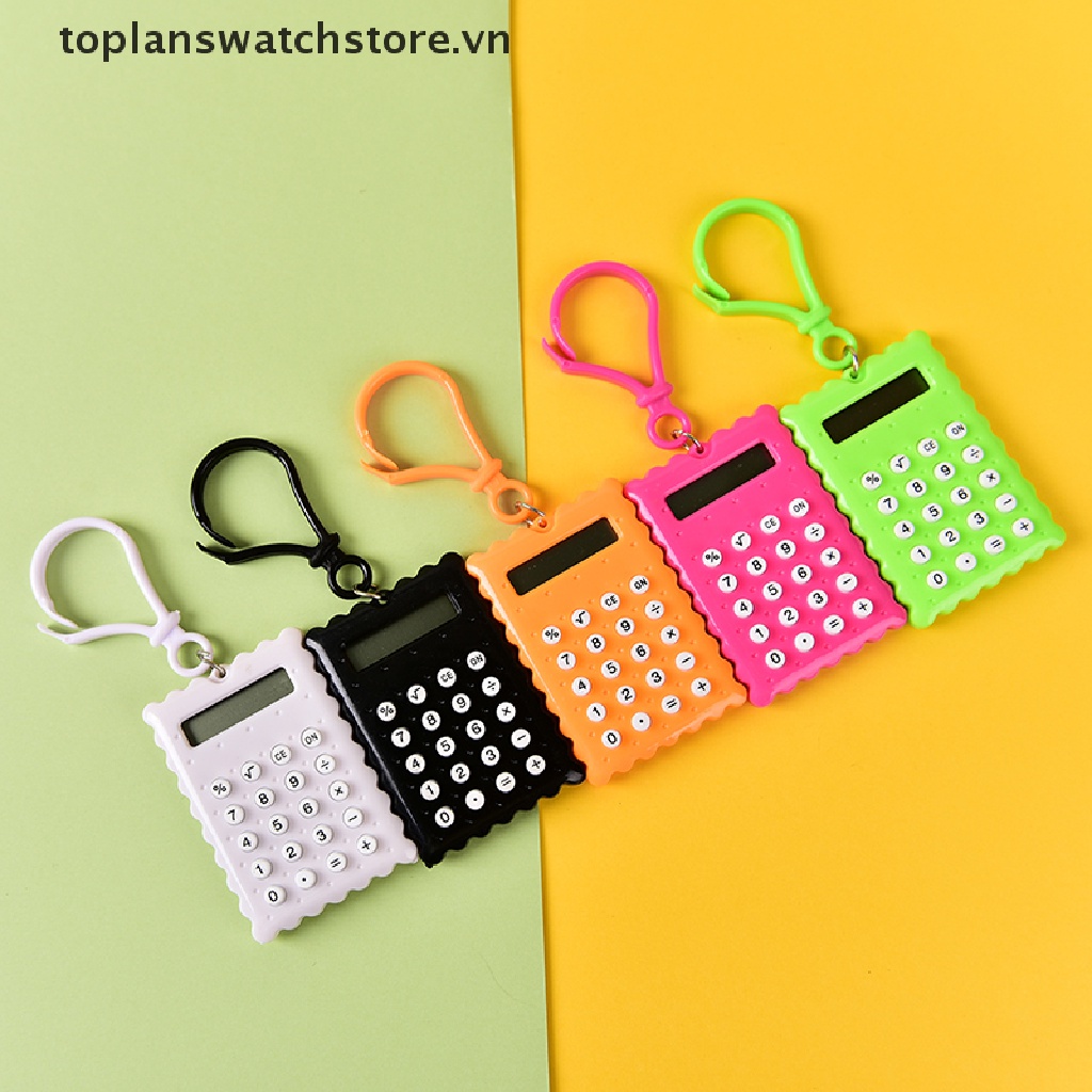 Móc Khóa Hình Máy Tính 8 Chữ Số Mini Bằng Nhựa Màu Sắc Ngẫu Nhiên