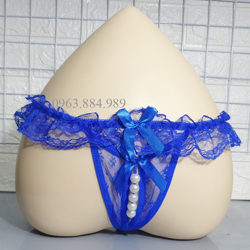 Quần lót nữ QN.34 chất ren, phối cườm, dây nhiều màu sexy cho chị em- Giao hàng kín đáo