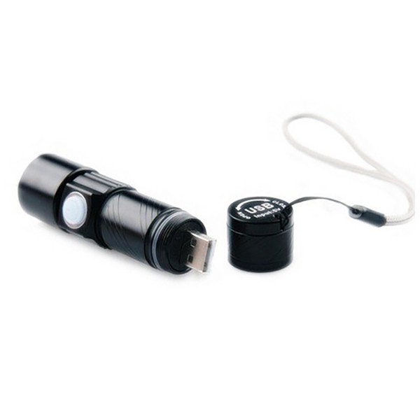 Đèn pin mini siêu sáng Cree Q5 Zoom xa tối đa 200M - Cổng sạc USB