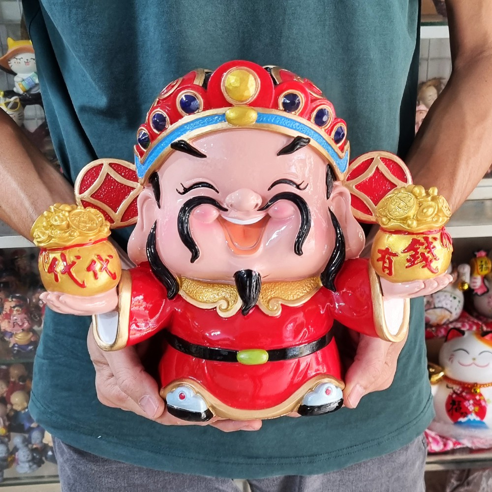 Tượng Thần Tài 22.5cm cầm 2 thỏi vàng Đa Tài Đa Phúc