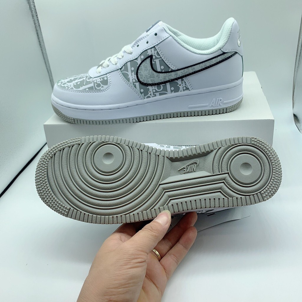 Giày Af1 Dior Trắng đế xám 🏆HOT TREND🏆 Sneaker Nam Nữ Đủ Size : 39-43/Giày AIR DlOR cổ thấp | BigBuy360 - bigbuy360.vn