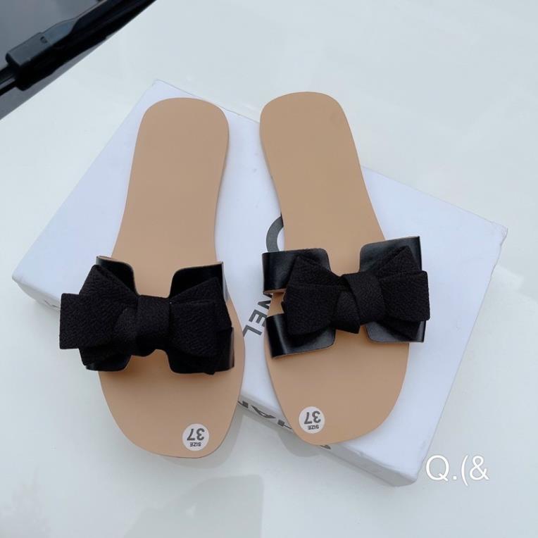 Dép nữ quai ngang HM nơ đế tẩy siêu bền kiểu dáng kute cho ác nàng thơ của shop đây ạ