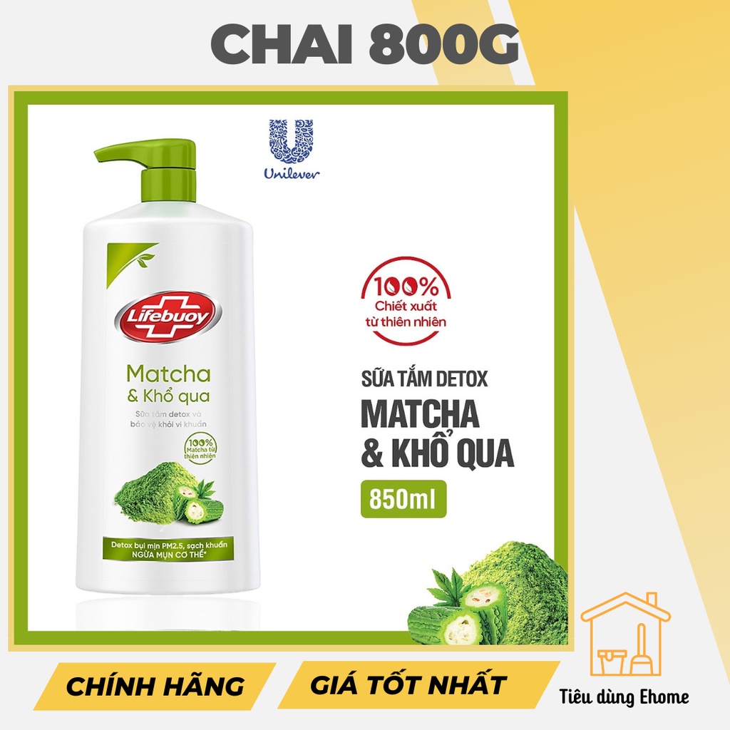 Sữa tắm Lifebuoy Detox Bụi Mịn chai 800g