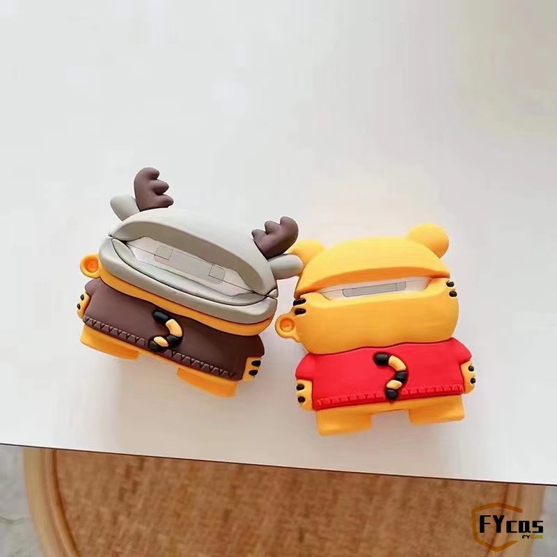 Vỏ Bảo Vệ Hộp Sạc Tai Nghe AirPods 1 2 3 Pro Bluetooth Không Dây Bằng Silicon Mềm Họa Tiết Hoạt Hình 3D Sáng Tạo