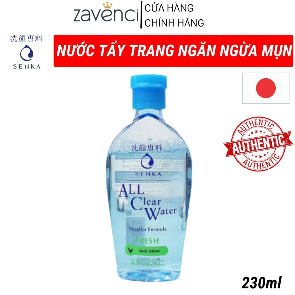 Nước tẩy trang SENKA Làm Sạch Da Ngăn Ngừa Mụn Trắng Da (230ml)