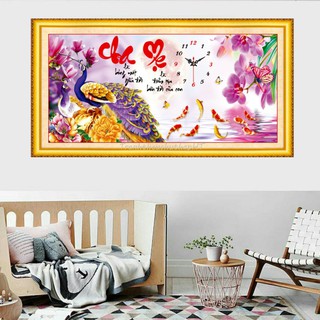 Tranh đính đá - Tranh thêu chữ thập Cha mẹ LV3055, LV080 - tự thêu