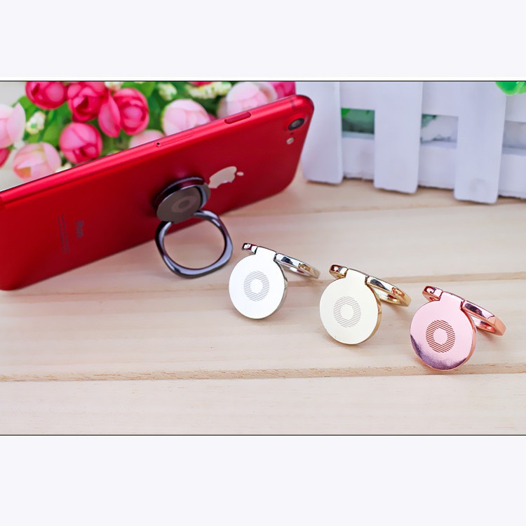 Iring nhẫn điện thoại ring phone hình vuông vân tròn giữa giá đỡ dán lưng điện thoại cầm chắc tay Chammart | BigBuy360 - bigbuy360.vn