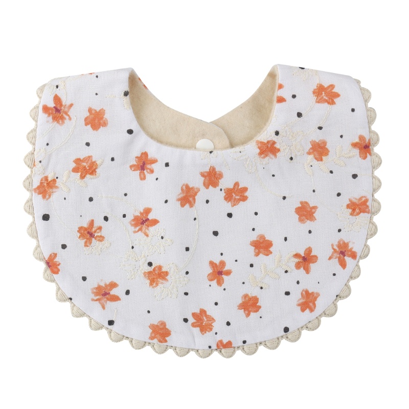 Khăn Yếm Vải Cotton Họa Tiết Hoa Xinh Xắn Cho Bé
