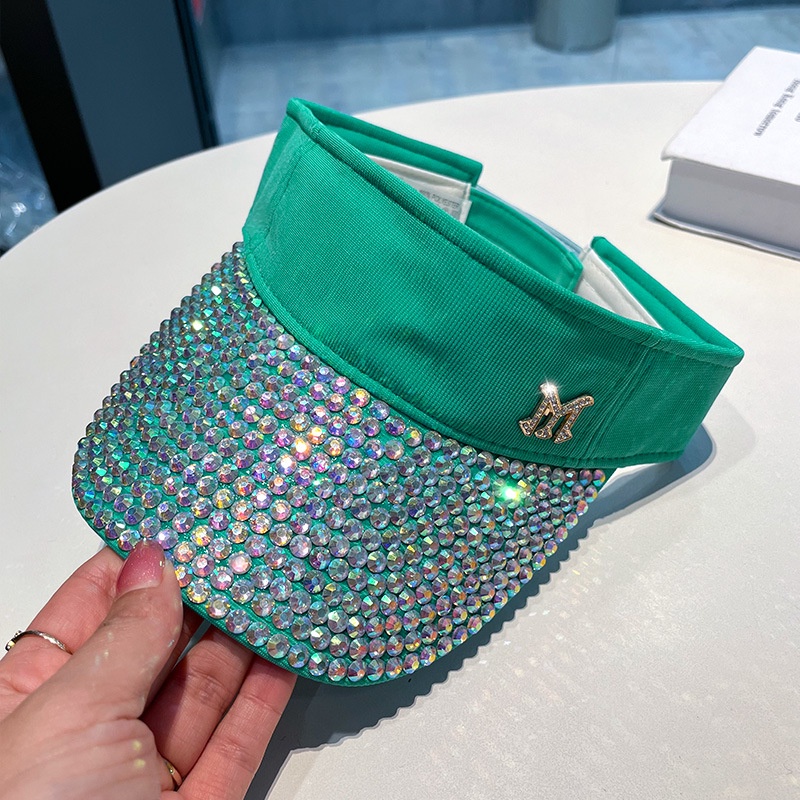 Nón Lưỡi Trai Hở Chóp Đính Đá Phong Cách Thể Thao Dành Cho Nữ